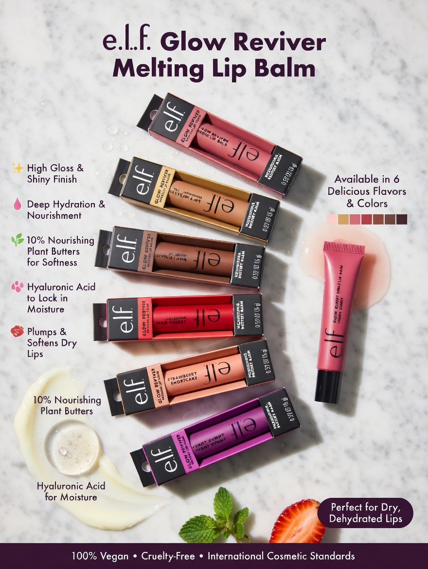 بالم لب براقکننده و احیاکننده درخشش e.l.f | e.l.f Glow Reviver Lip Balm - Image 3